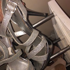 cute, silver, going out heels